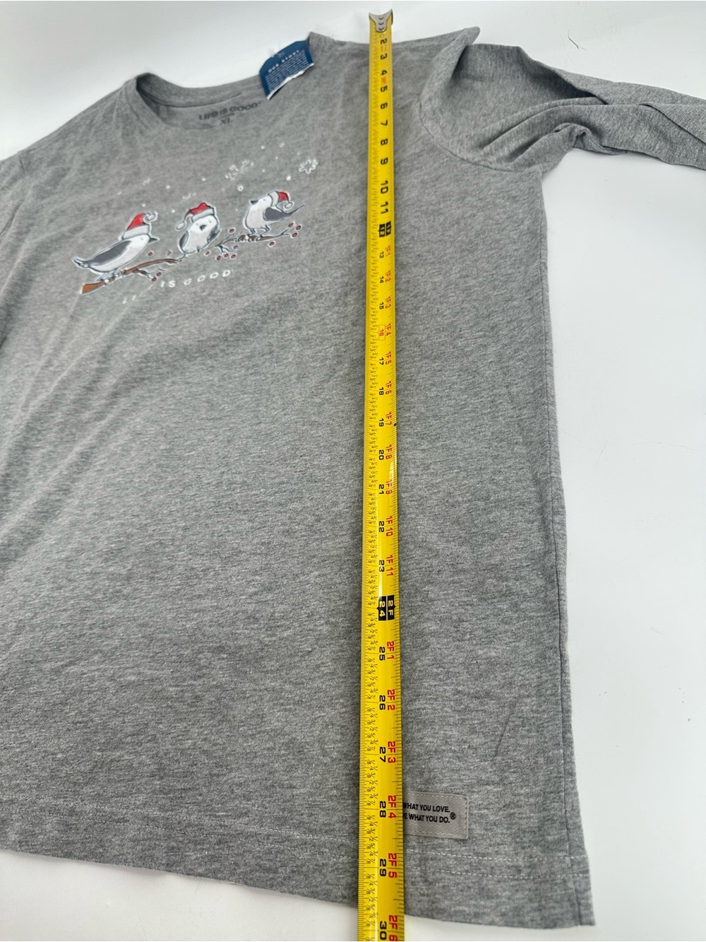 Life Is Good Crusher Tee Men's XL Winter Birds Christmas Long Sleeve NWT - Picture 6 of 8